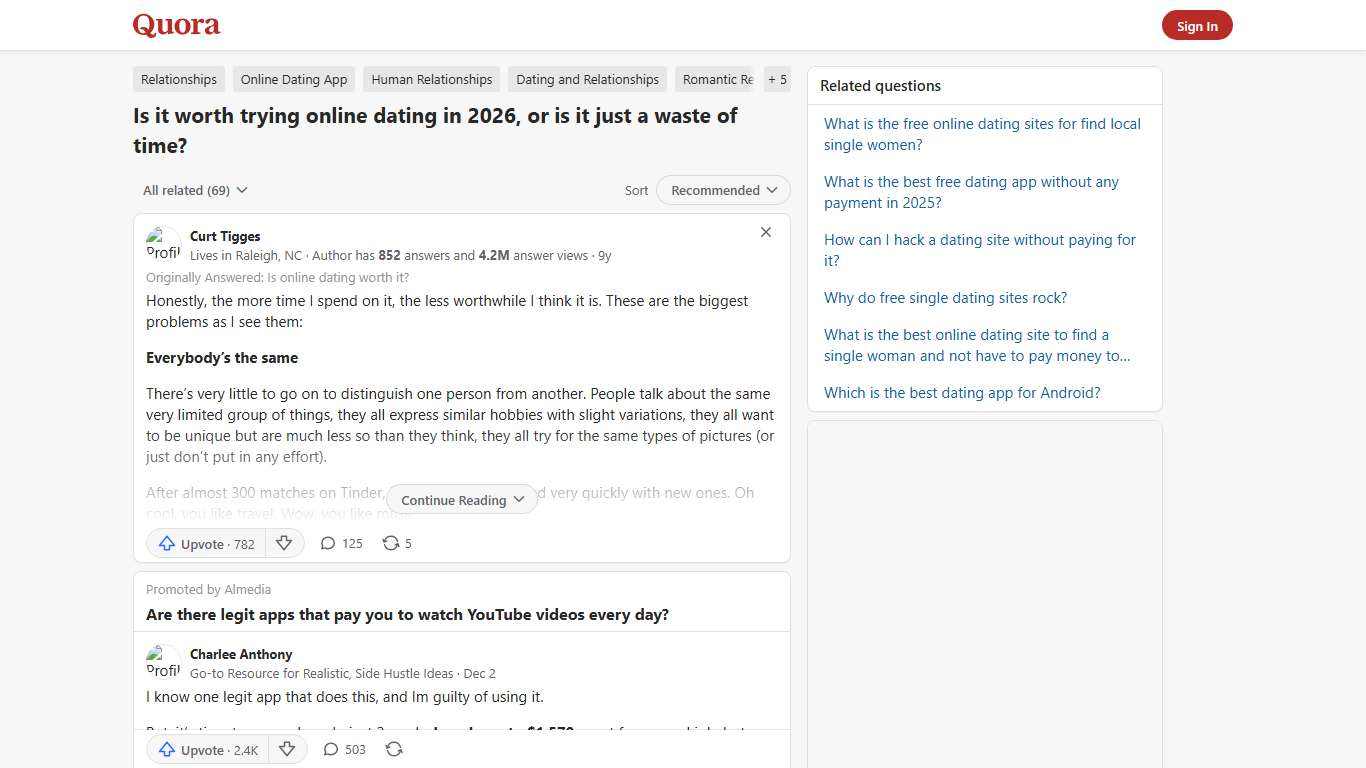 Is it worth trying online dating in 2026, or is it just a waste of time? - Quora